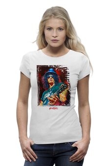 Заказать женскую футболку в Москве. Футболка базовая SLASH (Guns'n'Roses) от balden - готовые дизайны и нанесение принтов.