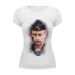 Заказать женскую футболку в Москве. Футболка базовая Putin от Pinky-Winky - готовые дизайны и нанесение принтов.