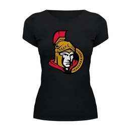 Заказать женскую футболку в Москве. Футболка базовая Ottawa Senators от dobryidesign - готовые дизайны и нанесение принтов.