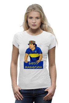 Заказать женскую футболку в Москве. Футболка базовая Диего Марадона от balden - готовые дизайны и нанесение принтов.