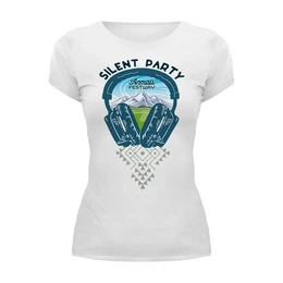 Заказать женскую футболку в Москве. Футболка базовая Silent Party Altay от ganzgunner@mail.ru - готовые дизайны и нанесение принтов.