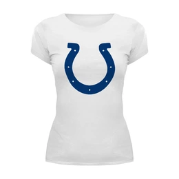 Заказать женскую футболку в Москве. Футболка базовая Indianapolis Colts от dobryidesign - готовые дизайны и нанесение принтов.