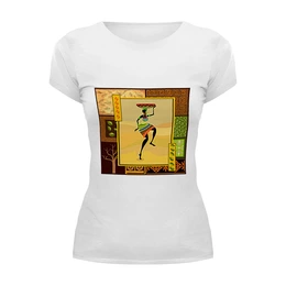 Заказать женскую футболку в Москве. Футболка базовая Африка 3 от Виктор Гришин - готовые дизайны и нанесение принтов.