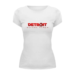 Заказать женскую футболку в Москве. Футболка базовая Detroit Become Human от THE_NISE  - готовые дизайны и нанесение принтов.
