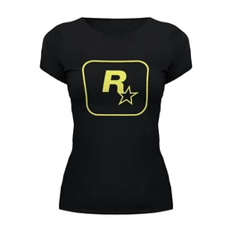 Заказать женскую футболку в Москве. Футболка базовая Rockstar Staff T-Shirt от Nalivaev - готовые дизайны и нанесение принтов.