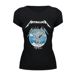 Заказать женскую футболку в Москве. Футболка базовая Metallica от Leichenwagen - готовые дизайны и нанесение принтов.