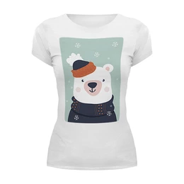 Заказать женскую футболку в Москве. Футболка базовая Белый медведь от ingenervolos@gmail.com - готовые дизайны и нанесение принтов.
