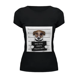 Заказать женскую футболку в Москве. Футболка базовая Bad Dog (Плохой пес) от Easy-store - готовые дизайны и нанесение принтов.