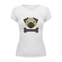 Заказать женскую футболку в Москве. Футболка базовая Собака от Romanova - готовые дизайны и нанесение принтов.