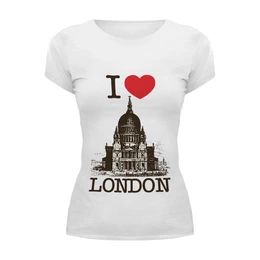 Заказать женскую футболку в Москве. Футболка базовая Я люблю Лондон от Celluloid - готовые дизайны и нанесение принтов.