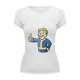 Заказать женскую футболку в Москве. Футболка базовая Vault Boy от YellowCloverShop - готовые дизайны и нанесение принтов.