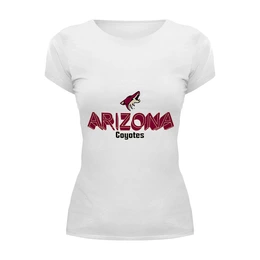 Заказать женскую футболку в Москве. Футболка базовая Arizona Coyotes от kspsshop - готовые дизайны и нанесение принтов.