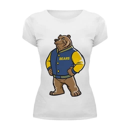 Заказать женскую футболку в Москве. Футболка базовая Медведь от fanart - готовые дизайны и нанесение принтов.