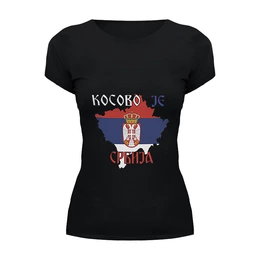 Заказать женскую футболку в Москве. Футболка базовая Косово - Сербия от kseniya86 - готовые дизайны и нанесение принтов.