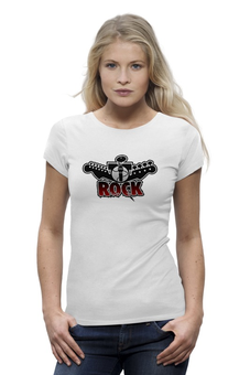 Заказать женскую футболку в Москве. Футболка базовая Rock music от gopotol - готовые дизайны и нанесение принтов.