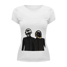 Заказать женскую футболку в Москве. Футболка базовая Daft Punk - Electoma  от KinoArt - готовые дизайны и нанесение принтов.