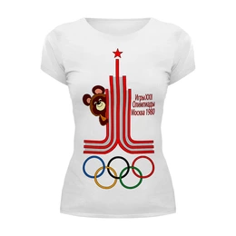 Заказать женскую футболку в Москве. Футболка базовая Олимпиада 1980 от balden - готовые дизайны и нанесение принтов.