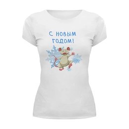 Заказать женскую футболку в Москве. Футболка базовая Год крысы от THE_NISE  - готовые дизайны и нанесение принтов.