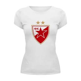 Заказать женскую футболку в Москве. Футболка базовая Црвена звезда от THE_NISE  - готовые дизайны и нанесение принтов.