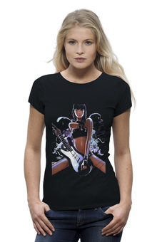 Заказать женскую футболку в Москве. Футболка базовая Rock Woman от cigaretko - готовые дизайны и нанесение принтов.