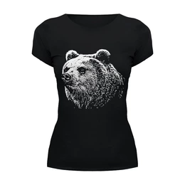 Заказать женскую футболку в Москве. Футболка базовая Медведь от printik - готовые дизайны и нанесение принтов.