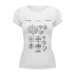Заказать женскую футболку в Москве. Футболка базовая Кубик Рубика от CoolDesign - готовые дизайны и нанесение принтов.