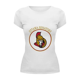 Заказать женскую футболку в Москве. Футболка базовая Ottawa Senators от kspsshop - готовые дизайны и нанесение принтов.