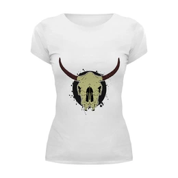 Заказать женскую футболку в Москве. Футболка базовая Skull Bull от denis01001 - готовые дизайны и нанесение принтов.