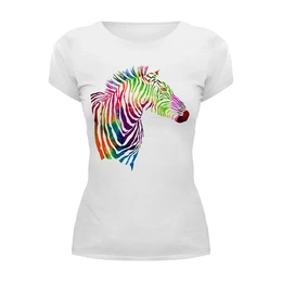 Заказать женскую футболку в Москве. Футболка базовая My zebra от alisared - готовые дизайны и нанесение принтов.