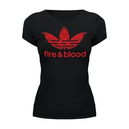 Заказать женскую футболку в Москве. Футболка базовая Fire and Blood от balden - готовые дизайны и нанесение принтов.