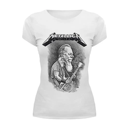 Заказать женскую футболку в Москве. Футболка базовая Metallica от Leichenwagen - готовые дизайны и нанесение принтов.