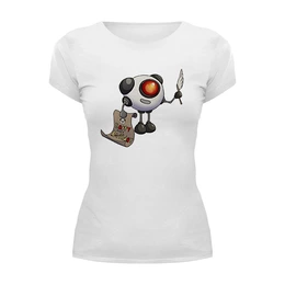 Заказать женскую футболку в Москве. Футболка базовая Веселый робот от Aleksandra Alice - готовые дизайны и нанесение принтов.