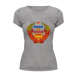 Заказать женскую футболку в Москве. Футболка базовая СССР 1969 от Djimas Leonki - готовые дизайны и нанесение принтов.