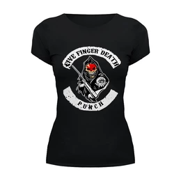 Заказать женскую футболку в Москве. Футболка базовая Five Finger Death Punch от Leichenwagen - готовые дизайны и нанесение принтов.
