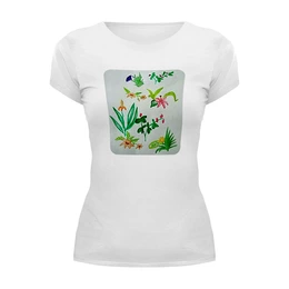 Заказать женскую футболку в Москве. Футболка базовая Ботаника от mrs-snit@yandex.ru - готовые дизайны и нанесение принтов.