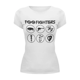 Заказать женскую футболку в Москве. Футболка базовая Foo Fighters от geekbox - готовые дизайны и нанесение принтов.