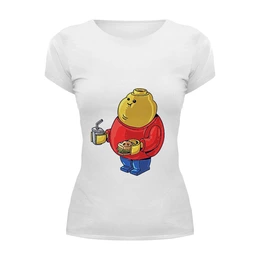 Заказать женскую футболку в Москве. Футболка базовая Fat Legoman от priceless - готовые дизайны и нанесение принтов.