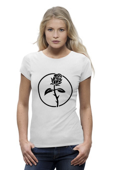 Заказать женскую футболку в Москве. Футболка базовая Чёрная роза от trend - готовые дизайны и нанесение принтов.