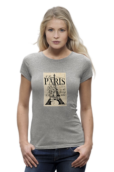 Заказать женскую футболку в Москве. Футболка базовая Париж от Виктор Гришин - готовые дизайны и нанесение принтов.