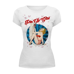 Заказать женскую футболку в Москве. Футболка базовая Pin Up Girl от OEX design - готовые дизайны и нанесение принтов.