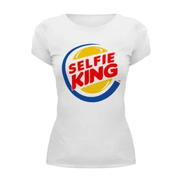 Заказать женскую футболку в Москве. Футболка базовая Король Селфи (Selfie King) от coolmag - готовые дизайны и нанесение принтов.