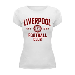 Заказать женскую футболку в Москве. Футболка базовая Ливерпуль от geekbox - готовые дизайны и нанесение принтов.