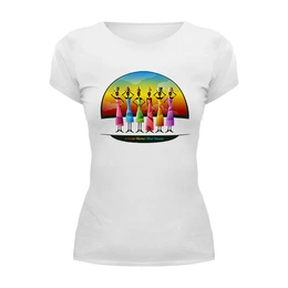 Заказать женскую футболку в Москве. Футболка базовая Африка от Виктор Гришин - готовые дизайны и нанесение принтов.