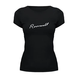 Заказать женскую футболку в Москве. Футболка базовая Roosevelt black t-shirt от Alcochat - готовые дизайны и нанесение принтов.