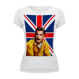 Заказать женскую футболку в Москве. Футболка базовая Freddie Mercury от balden - готовые дизайны и нанесение принтов.