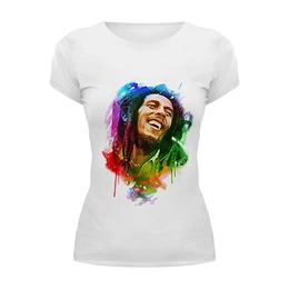 Заказать женскую футболку в Москве. Футболка базовая Bob Marley от print_not_dead - готовые дизайны и нанесение принтов.