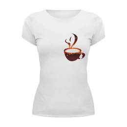 Заказать женскую футболку в Москве. Футболка базовая Кофе(Coffee) от icase - готовые дизайны и нанесение принтов.