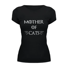 Заказать женскую футболку в Москве. Футболка базовая Mother of cats от Antaya - готовые дизайны и нанесение принтов.