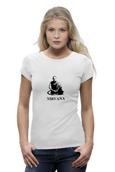 Заказать женскую футболку в Москве. Футболка базовая Nirvana-black от LINGAM ART | lingam.ord@gmail.com - готовые дизайны и нанесение принтов.