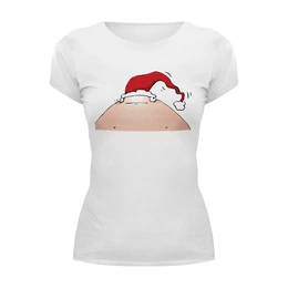 Заказать женскую футболку в Москве. Футболка базовая Санта от queen  - готовые дизайны и нанесение принтов.